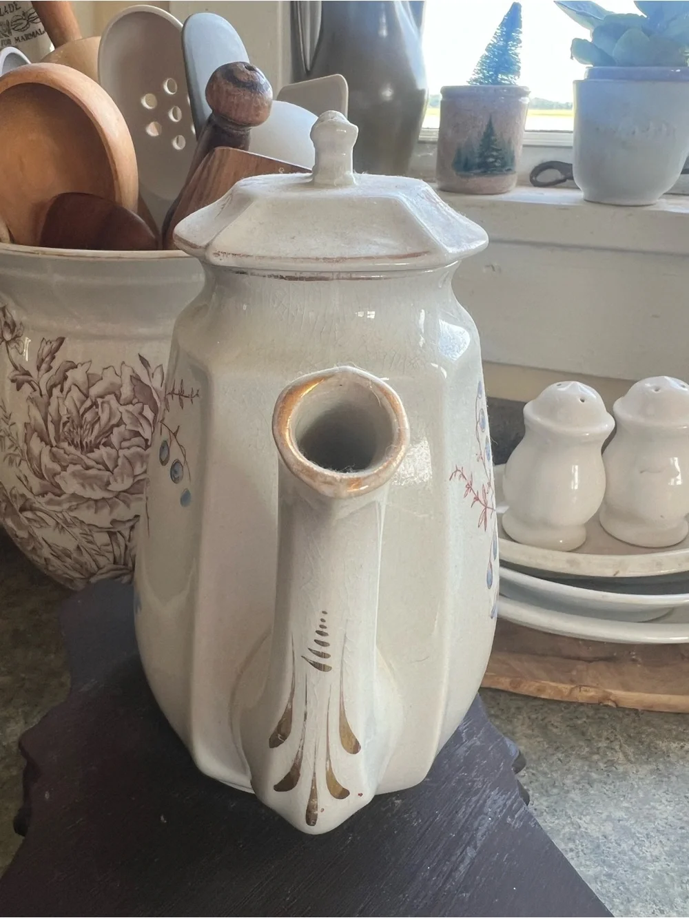 Antique Dresden China Co. Ironstone Coffee Pot